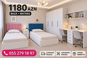 pastel dest: Uşaq/yeniyetmə otağı üçün müasir mebel dəsti Tərkibi: - 2 ədəd tək — 1