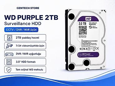 ssd almaq: 2TB WD Purple HDD 2TB WD Purple HDD Orjinal 2TB WD Purple HDD Orjinal — 1