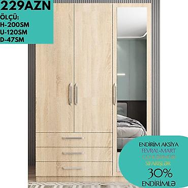 Dolablar: Yeni, 3 qapılı, Kredit, Ağ, Açılan, Düz dolab — 5