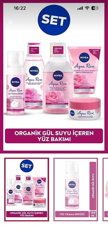 Личные вещи: NIVEA Aqua Rose – orqanik gül suyu tərkibli üz baxımı seti Setin — 1