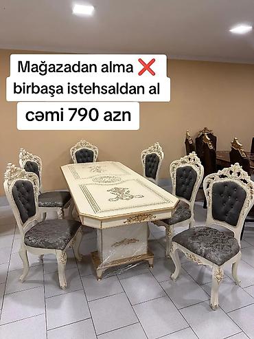 jalə: Qonaq otağı üçün, Yeni, Açılmayan, Dördbucaq masa, 8 stul — 1