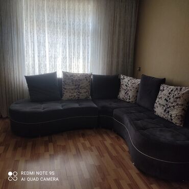 диван угловой кожаный: Künc divan, Açılmayan, Vеlur parça