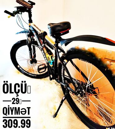 velosibedlər: Yeni Dağ velosipedi 29", sürətlərin sayı: 10, Ünvandan götürmə, Ödənişli çatdırılma, Rayonlara çatdırılma