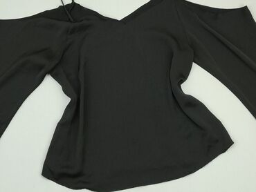czarne bluzki bufiaste rękawy: Bluzka Damska, H&M, XS, stan - Bardzo dobry