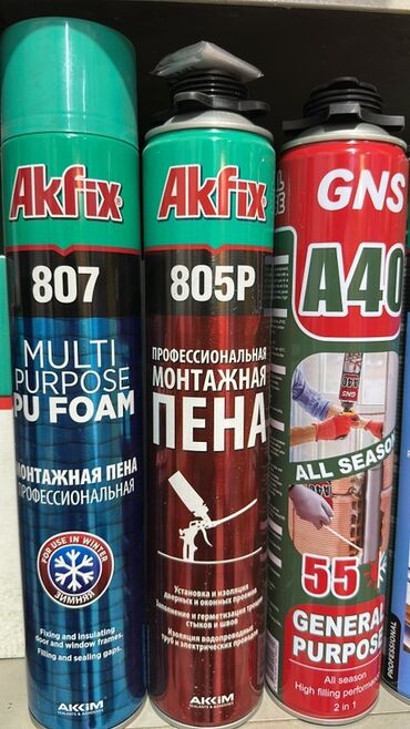 клей для стекло: Эшиктер үчүн монтаждоо көбүк, Akfix