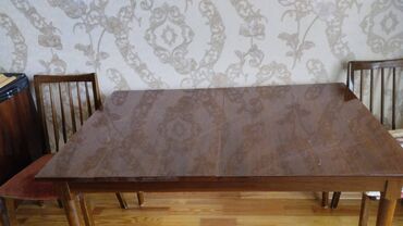 metbex stol stul islenmis: Qonaq masasi + 6 oturacaqlar. razmerleri 1.2 * 0.8, masa acilir