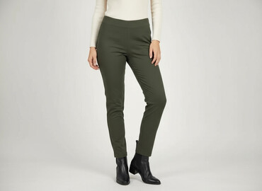 lenar plus spodnie: Material trousers for women, size M