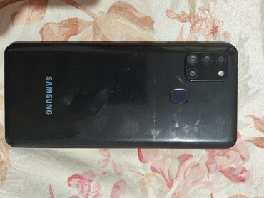 j2 satsi: Samsung Galaxy A21S, 64 ГБ, цвет - Голубой, Отпечаток пальца, Face ID