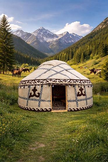 Аренда юрт: Аренда юрты, Каркас Деревянный, 85 баш, Казан, Посуда, С полом — 1