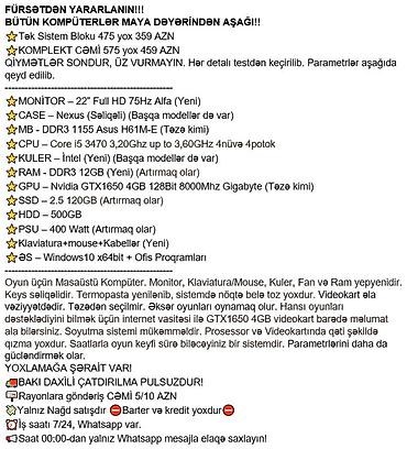 Masaüstü kompüterlər və iş stansiyaları: FÜRSƏTDƏN YARARLANIN!!! BÜTÜN KOMPÜTERLƏR MAYA DƏYƏRİNDƏN AŞAĞI!! ⭐Tək — 2