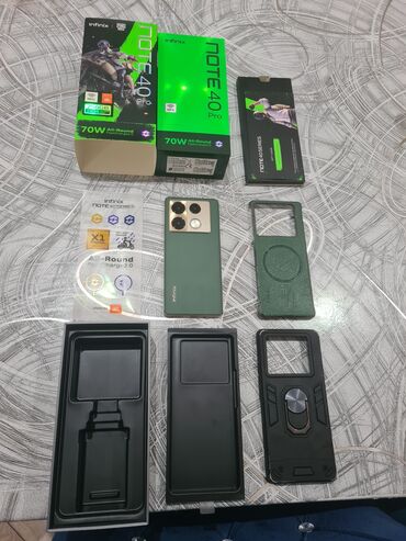 infinix note 40 qiymeti: Infinix Note 40 Pro, 256 GB, rəng - Yaşıl, Sensor, Simsiz şarj, Face ID