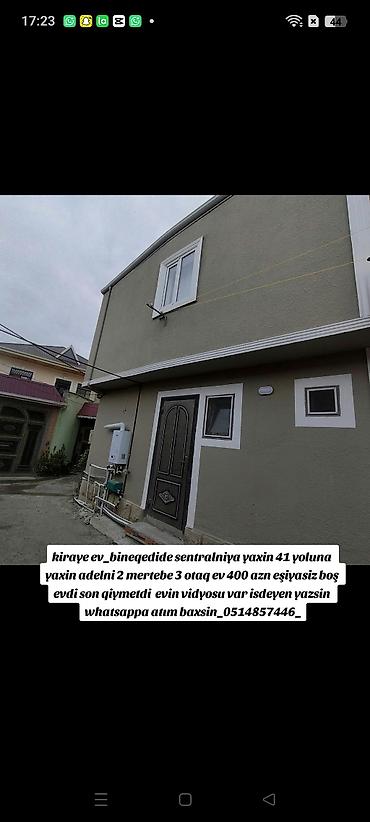 binaaz: 100 kv. m, 3 otaqlı, Kombi, Qaz, İşıq — 1