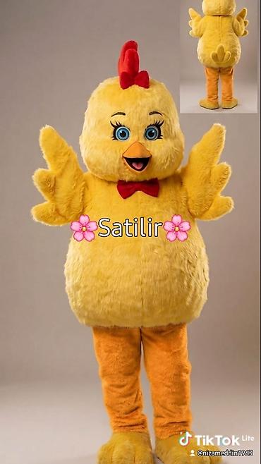 saxta baba geyimi: Satilir – Sarı Toyuq Maskot Kostyumu - Tam bədən maskot: yumşaq xəz — 1