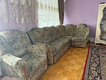 kreditle künc divanlar: Künc divan dəsti - Tərkibi: 1 böyük künc divan + 2 ədəd geniş kreslo — 6