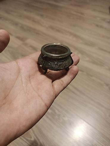 ramazan dekor: Bürüncdən dekorativ stend – şüşə linzalı duz qabi - Material: tökmə — 1