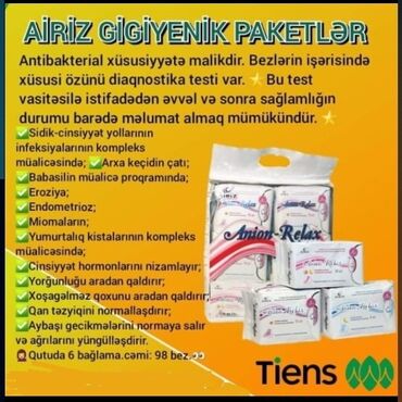 Digər gözəllik və sağlamlıq xidmətləri: AIRIZ GIGIYENIK PAKETLƏR Antibakterial xüsusiyyətə malikdir. Bezlərin
