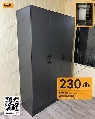 Ev və bağ: 3 qapılı dolab - Ölçülər: D 47 x H 200 x U 120 sm - Material: 18 mm — 1