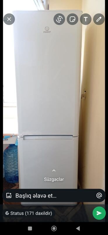 İşlənmiş 2 qapılı Indesit Soyuducu Satılır, rəng - Ağ
