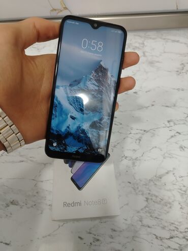 xiaomi note 10: Xiaomi Redmi Note 8T, 64 GB, rəng - Qara, 
 Sensor, Face ID, Düyməli