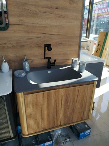hamam vanaları: Hamam mebel dəsti – inteqrə lavabo və qarışdırıcı ilə - Tərtibat