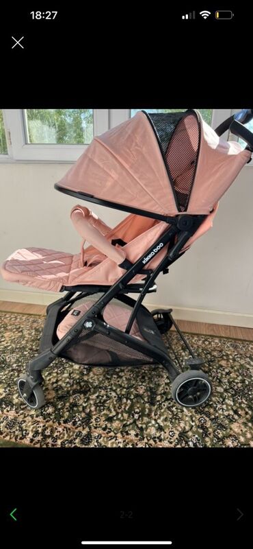 детская коляска зимняя: Коляска, цвет - Розовый, Б/у