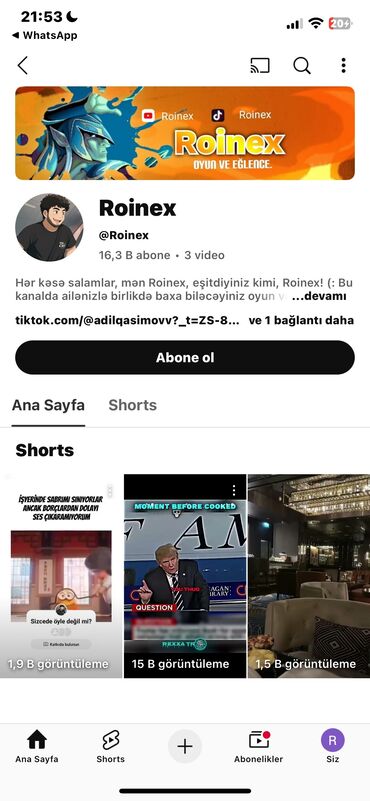 Redmi: Youtube kanalı satılır danışıb razılaşmağ olar pul qazanma aktiv idi
