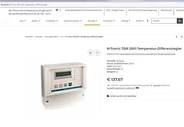 Ostali elektro materijali: H-Tronic TDR 2001 / TDR 2002 – regulator temperaturne razlike Opis — 2
