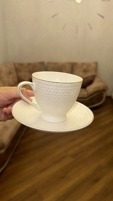Tava-qazan: Çay dəsti, rəng - Ağ, Keramika
