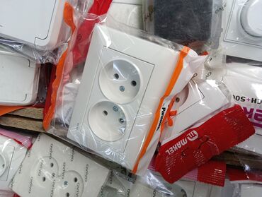 Электротоварлар: Розетка, With grounding, Panasonic, Built-in socket, Double socket