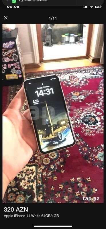 redmi not 11 s qiymeti: IPhone 11, 64 GB, Ağ, Face ID
