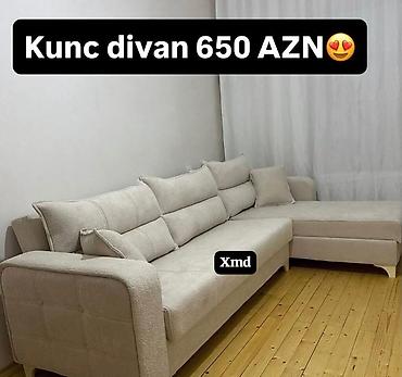 divan uzduyu: Künc divan – 650 AZN - Rəng: açıq bej, neytral ton - U-formaya yaxın — 1