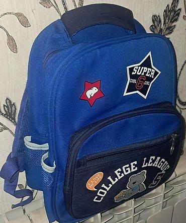 məktəbli çantalar: Uşaq məktəb çantası – mavi rəng, “COLLEGE LEAGUE” dizaynlı — 2