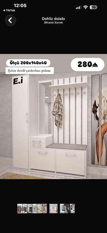 Dəhliz dolabları: Dəhliz dolabı – praktik və funksional dizayn - Ölçü: 200×140×40 sm — 1
