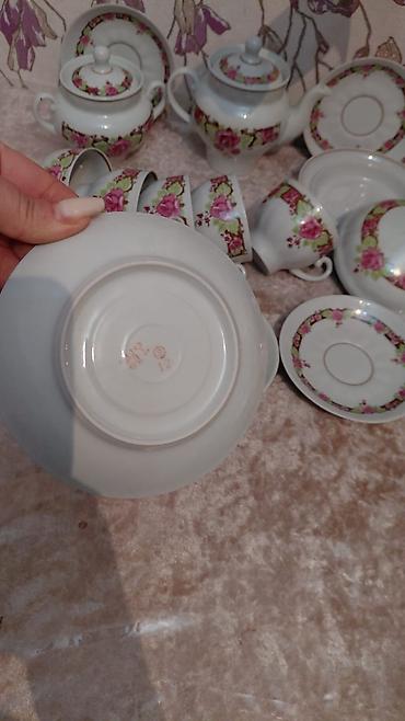 samovar 10 litr: Çay dəsti, rəng - Ağ, Farfor, 5 nəfərlik — 2