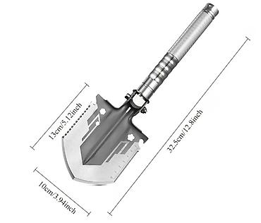 Qab-qacaq və mətbəx ləvazimatları: Çoxfunksiyalı metal kürək - Ümumi uzunluq: 32.5 sm (12.8 inç) - — 1