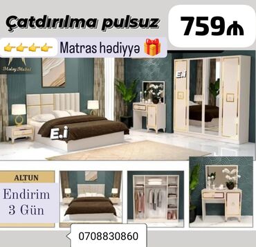 витрина мебель: *Yataq dəsti / Yataq otağı mebeli* ✔️Rəng seçimi var *🎁Matras