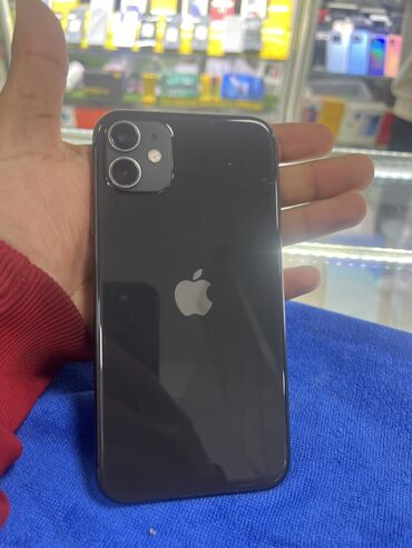 Apple iPhone: IPhone 11, Б/у, 128 ГБ, Черный, Чехол, 100 %