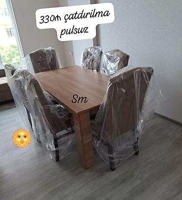 acilan stol: Qonaq otağı üçün, Yeni, Dördbucaq masa, 6 stul — 1