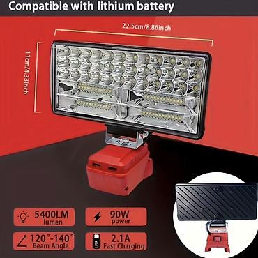 60x60 led panel: LED iş proyektoru – Makita 18V akkumulyatorları ilə uyğundur — 1