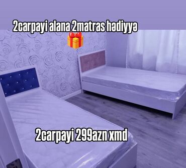 Çarpayılar: Yeni, Təknəfərlik çarpayı, Bazasız, Matras ilə, Siyirməsiz