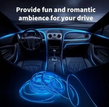 Сигнализация: Avtomobil salonu üçün EL Neon LED işıq xətti – Ice Blue - Salonun