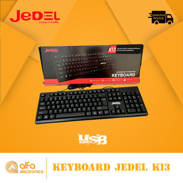 keyboard: Məhsul: Klaviatura Brand : Jedel Model: K13 Status: Yeni Qoşulma: Usb