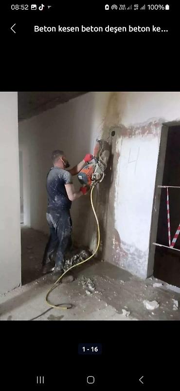 Beton işləri: #Betonkesme #betondeşmə Beton kubik kərpic - dən kəsim deşim — 17