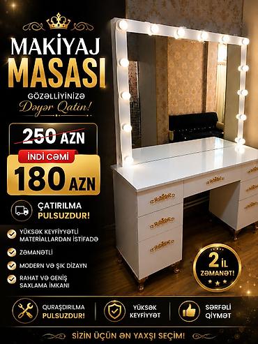 epoksi masa: Yeni, Makiyaj üçün masa, Güzgülü — 1