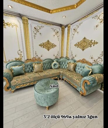 Yataq otağı dəstləri: Künc divan, Qonaq otağı üçün, Parça, Bazasız, Açılmayan