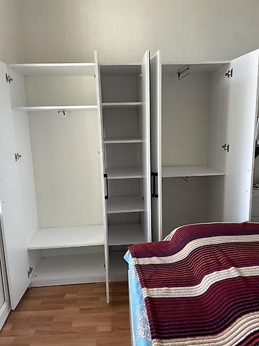 Dolablar: Ağ rəngdə 3 qapılı geyim şkafı - Material: laminat/MDFlam, ağ rəng - — 4