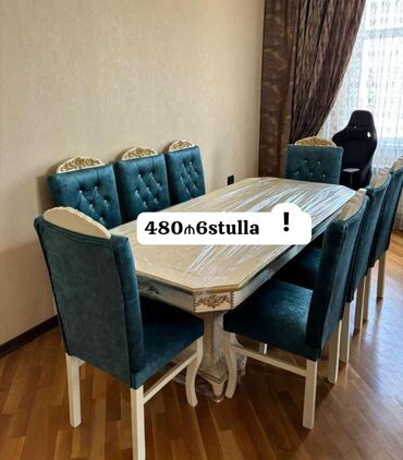 Uşaq və gənc otağı üçün dəstlər: Qonaq otağı üçün, Yeni, 6 stul