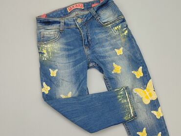 jeansy z zamkami na kolanach: Джинси, 4-5 р., 104/110, стан - Ідеальний