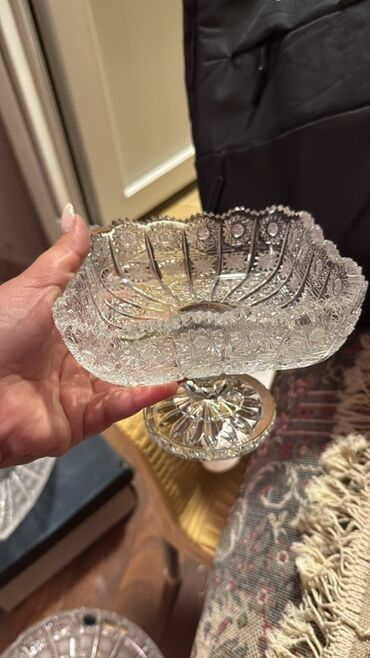 kanfet qabı: Bohemia kristal boşqab və qab dəsti - Material: yüksək keyfiyyətli