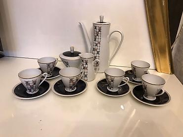 set qabları: Qəhvə dəsti, rəng - Ağ, Farfor — 4